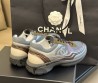 Женские комбинированные кроссовки Chanel 2024 серые