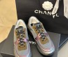 Женские комбинированные кроссовки Chanel 2024 серые