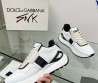 Женские комбинированные кроссовки Dolce & Gabbana 2024 белые с черными вставками