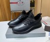Мужские кожаные кроссовки Prada 2024 черные