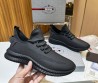 Мужские кожаные кроссовки Prada 2024 черные матовые