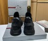 Мужские кожаные кроссовки Prada 2024 черные матовые