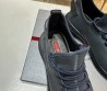Мужские кожаные кроссовки Prada 2024 синие матовые