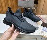 Мужские кожаные кроссовки Prada 2024 синие матовые