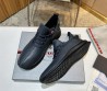 Мужские кожаные кроссовки Prada 2024 синие матовые