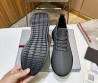 Мужские кожаные кроссовки Prada 2024 серые матовые