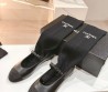 Женские кожаные балетки Chanel 2024 черные с текстильным носом