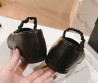Женские кожаные балетки Chanel 2024 черные с текстильным носом