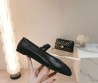 Женские кожаные балетки Chanel 2024 черные с текстильным носом