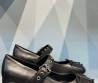 Женские кожаные туфли Miu Miu 2024 черные с бантиком