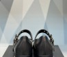 Женские кожаные туфли Miu Miu 2024 черные с бантиком