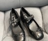 Женские кожаные туфли Miu Miu 2024 черные с бантиком
