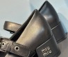 Женские кожаные туфли Miu Miu 2024 черные с бантиком