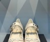 Женские кожаные туфли Miu Miu 2024 белые с бантиком