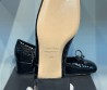 Женские кожаные туфли Miu Miu 2024 черные под рептилию с бантиком