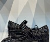 Женские кожаные туфли Miu Miu 2024 черные под рептилию с бантиком