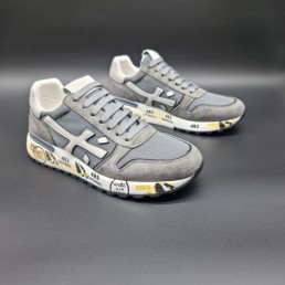 Мужские комбинированные кроссовки Premiata 2024 серые