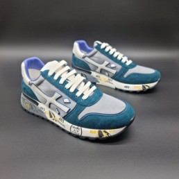 Мужские комбинированные кроссовки Premiata 2024 голубые