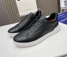 Мужские кожаные кеды Ermenegildo Zegna 2024 черные