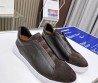 Мужские комбинированные кеды Ermenegildo Zegna 2024 коричневые