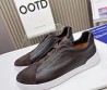 Мужские комбинированные кеды Ermenegildo Zegna 2024 коричневые