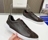 Мужские комбинированные кеды Ermenegildo Zegna 2024 коричневые