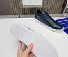 Мужские кожаные кеды Ermenegildo Zegna 2024 синие с белой подошвой