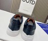 Мужские кожаные кеды Ermenegildo Zegna 2024 синие с белой подошвой