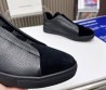 Мужские комбинированные кеды Ermenegildo Zegna 2024 черные с черной подошвой