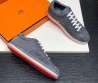 Мужские замшевые кроссовки Hermes 2024 с текстильными вставками синие