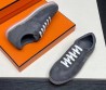 Мужские замшевые кроссовки Hermes 2024 с текстильными вставками синие
