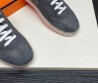 Мужские замшевые кроссовки Hermes 2024 с текстильными вставками синие
