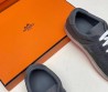 Мужские замшевые кроссовки Hermes 2024 с текстильными вставками синие