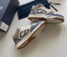 Мужские кожаные кроссовки Christian Dior 2024 белые с серым и голубым