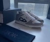 Мужские кожаные кроссовки Christian Dior 2024 белые с серым