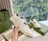 Женские кожаные кроссовки Gucci 2024 со вставками из каучука белые с зеленым