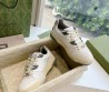 Женские кожаные кроссовки Gucci 2024 со вставками из каучука белые с зеленым