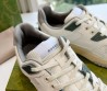 Женские кожаные кроссовки Gucci 2024 со вставками из каучука белые с зеленым