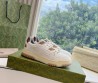 Женские кожаные кроссовки Gucci 2024 со вставками из каучука белые с коричневым