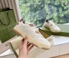 Женские кожаные кроссовки Gucci 2024 со вставками из каучука белые с коричневым