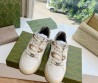 Женские кожаные кроссовки Gucci 2024 со вставками из каучука белые с коричневым