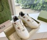 Женские кожаные кроссовки Gucci 2024 со вставками из каучука белые с коричневым