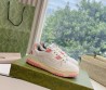 Женские кожаные кроссовки Gucci 2024 со вставками из каучука белые с розовым