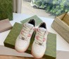 Женские кожаные кроссовки Gucci 2024 со вставками из каучука белые с розовым