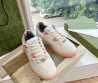 Женские кожаные кроссовки Gucci 2024 со вставками из каучука белые с розовым