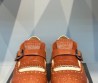 Женские кожаные туфли Miu Miu 2024 коричневые с перфорацией