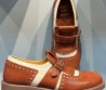 Женские кожаные туфли Miu Miu 2024 коричневые с перфорацией