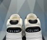 Женские кожаные кроссовки Celine 2024 белые с черным на толстой подошве