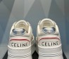 Женские кожаные кроссовки Celine 2024 белые с замшевой вставкой на толстой подошве