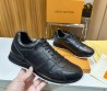 Мужские кожаные кроссовки Louis Vuitton 2024 черные под рептилию